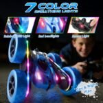 Remote Control Stunt Car 4WD 360° Flip Double‑Sided RC Cars, LED Light Bar, USB‑C Modular Battery, 2.4 GHz Outdoor Beach Toy for Boys 6‑12 Years Old, Birthday & Christmas Kids Gift, Blue - Image 4
