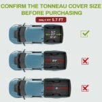AUTOSAVER88 Soft Quad-fold Truck Bed Tonneau Cover Compatible with 2009-2026 Dodge Ram 1500 (Classic & New) 5.7ft Bed Without Rambox - Image 3