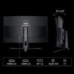 KOORUI 32 Inch Curved Gaming Monitor, QHD 2560 x 1440 170Hz Computer Monitor, 1ms Response Time, 1500R Curved Display, 90% DCI-P3, Adaptive Sync, HDMI & DisplayPort, VESA Compatible - Image 9