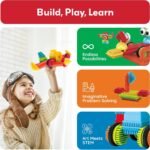 PicassoTiles 120pcs Hedgehog Interlocking Building Blocks Tiles Construction Toy Set Learning Playset STEAM Development Preschool Kindergarten Toy for Kids Age3+ PTB120 - Image 4
