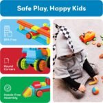 PicassoTiles 120pcs Hedgehog Interlocking Building Blocks Tiles Construction Toy Set Learning Playset STEAM Development Preschool Kindergarten Toy for Kids Age3+ PTB120 - Image 6