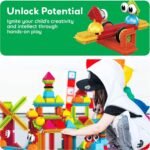 PicassoTiles 120pcs Hedgehog Interlocking Building Blocks Tiles Construction Toy Set Learning Playset STEAM Development Preschool Kindergarten Toy for Kids Age3+ PTB120 - Image 7