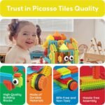 PicassoTiles 120pcs Hedgehog Interlocking Building Blocks Tiles Construction Toy Set Learning Playset STEAM Development Preschool Kindergarten Toy for Kids Age3+ PTB120 - Image 8