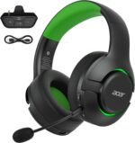 Acer Wireless Gaming Headset for Xbox Series X|S & Xbox One, Bluetooth 5.4 Headphones with Noise Canceling Mic, 3D Surround Sound, 40H Battery, Compatible with PC, PS5, Switch, Mac - Black Green - Image 2