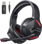 BINNUNE Wireless Gaming Headset for PS5 PC, 120H Ultra-Long Battery, 2.4GHz & Bluetooth 5.3 Wireless Headphones with Noise Canceling Mic, 50mm Drivers, Comfort Over Ear Headphones, Black - Image 2