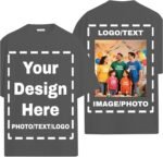 Custom T Shirts for Women Men Front & Back Personalized Tee Shirt Add Your Own Design with Image Text Logo - Image 2