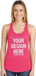 Custom Tank Tops for Women Design Your Own Racerback Shirt with Image, Text, or Logo Front & Back Print - Image 2