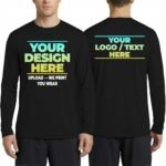 Customized Long Sleeve T-Shirt, Design Your Own 100% Polyester Performance Shirt with UPF 30+ Protection, Unisex Fit - Image 2