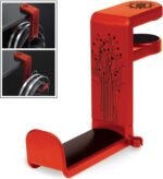ENHANCE PC Gaming Headphone Holder - Desk Headphone Hanger Esports Headset Holder with Adjustable 360 Rotation, Under Desk Hook Clamp, Universal Fit - Built in Cable Clip Organizer - Red - Image 2