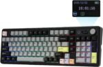 EPOMAKER TH99 PRO 96% Mechanical Keyboard with Screen & Knob, 10000mAh, 2.4Ghz/BT, Hot Swap, Custom Driver, RGB Backlight, PBT Keycap, Wireless Gaming Keyboard for PC/Mac (Black, Creamy Jade) - Image 2