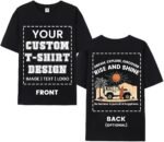 FEEGO Custom T Shirts Add Your Text Customized Tee Shirts for Men & Women Create Your own Shirt Cotton Personlized Tshirt - Image 2
