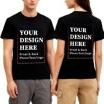 FEEGO Short Sleeve Custom T-Shirts for Men Women - Thickened Cotton Fabric,Front & Back Print,Design Your Own with Photo - Image 2