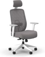 HON Altern Ergonomic Office Chair with Headrest, Mid‑Back Mesh Desk Chair, Adjustable Arms, Seat Slide, Synchro‑Tilt, Rolling Computer Seat for Home Office, White Frame, Black - Image 2