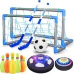 HopeRock 3-in-1 Hover Soccer Ball Hockey Bowling Set, Indoor and Outdoor Toys for Kids Ages 3-12, Outside Toys with LED Lights, Christmas Birthday Gifts for 3 4 5 6 7 8 9+ Year Old Boys Girls - Image 2