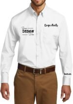 INK STITCH Men W100 Custom Personalized Embroidery Add Logo Texts Easy Care Long Sleeve Dress Buttondown Shirts - Image 2