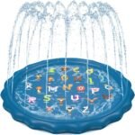 Jasonwell Splash Pad Sprinkler for Kids 60" Splash Play Mat Outdoor Water Toys Inflatable Splash Pad Baby Toddler Pool Boys Girls Children Outside Backyard Dog Sprinkler Pool for Age 1 2 3 4 5 6 7 8 9 - Image 2