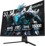 KOORUI 32 Inch Curved Gaming Monitor, QHD 2560 x 1440 170Hz Computer Monitor, 1ms Response Time, 1500R Curved Display, 90% DCI-P3, Adaptive Sync, HDMI & DisplayPort, VESA Compatible - Image 2