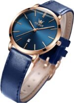 OLEVS Women's Watches for Ladies Female Wrist Watch Leather Band Waterproof Thin Minimalist Casual Simple Dress Quartz Analog with Date Calendar - Image 2