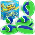 Outdoor Toys for Kids Ages 4-8, Outside Game for 3 4 5 6 7 8 -12 Year Old Boys Girls, Catch Ball Toss Game for Beach, Pool, Yard- Toddlers Birthday Gifts Easter Basket Stuffers(4Pcs Green Paddles) - Image 2