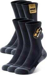PULIOU Merino Wool Hiking Socks for Men Women, 3 Pairs Lightweight Breathable Hiking Socks with Seamless Toe and Arch Support - Image 2