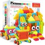 PicassoTiles 120pcs Hedgehog Interlocking Building Blocks Tiles Construction Toy Set Learning Playset STEAM Development Preschool Kindergarten Toy for Kids Age3+ PTB120 - Image 2