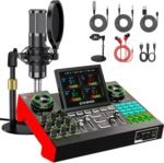 Podcast Microphone Bundle with Live Sound Board Audio Mixer, Podcast Equipment Bundle with 3.5mm Condenser Microphone(P15) for Pc/Phone Live Streaming Singing Gaming, Voice Changer, Denoise - Image 2