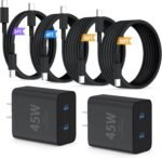QZIIW Super Fast Samsung Charger Type C,45W Dual Port USB C Fast Charger Block [2-Pack] & Extra Long 60W 3/6/10/10FT USB C Cable - PD Quick Charging 3.0 For Samsung Galaxy S25 Ultra/S24+/S23 iPhone 16 - Image 2