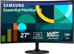 Samsung 27" Essential S3 (S36GD) Curved Monitor - FHD, 1800R Curved Screen, 100Hz, Eye Saver Mode, Game Mode, HDMI D-sub, LS27D36CGANXZA - Image 2
