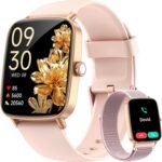 Smart Watch for Women, 1.85" HD AMOLED Fitness Tracker (Answer/Call) with 24/7 Heart Rate/Sleep/SpO2 Monitor for iPhone & Android, 120+ Sports Modes Smartwatch with IP68 Waterproof, 2 Bands - Image 2