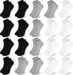 ZERULETS Kids Socks, 20 Pairs Ankle Low Cut Short Athletic Socks for Boys Girls Toddler 1-13 Years - Image 2