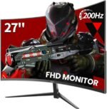 ZZA 27 Inch Curved Gaming Monitor 200Hz|180Hz|144HZ 1ms FHD 1080P Computer Screen FreeSync|130% sRGB|HDR|Low Blue Light|HDMI DP Ports|VESA Mount|Metal Stand - Image 2