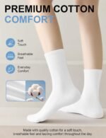 ACCFOD Womens Crew Socks Thin Cotton Long Socks Arch Support Casual Workout High Socks 5 Pairs - Image 3