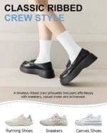 ACCFOD Womens Crew Socks Thin Cotton Long Socks Arch Support Casual Workout High Socks 5 Pairs - Image 5
