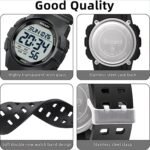 Beeasy Mens Digital Sports Watch, 50M Waterproof 49mm Rubber Strap Mens Watches with Stopwatch, Countdown Timer, Alarm & Dual Time—Ideal for Sport, Gym, Running, Referee, School & Daily Wear - Image 5