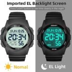 Beeasy Mens Digital Sports Watch, 50M Waterproof 49mm Rubber Strap Mens Watches with Stopwatch, Countdown Timer, Alarm & Dual Time—Ideal for Sport, Gym, Running, Referee, School & Daily Wear - Image 6