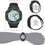 Beeasy Mens Digital Sports Watch, 50M Waterproof 49mm Rubber Strap Mens Watches with Stopwatch, Countdown Timer, Alarm & Dual Time—Ideal for Sport, Gym, Running, Referee, School & Daily Wear - Image 8