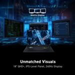 msi Vector A18 HX 18” 240Hz QHD+ Gaming Laptop: AMD Ryzen 9-9955HX, NVIDIA Geforce RTX 5080, 32GB DDR5, 1TB NVMe SSD, Type C, Wi-Fi 7, Win 11 Home: Cosmo Gray A9WIG-065US - Image 6