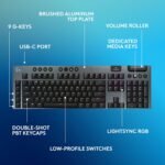 Logitech G915 X Lightspeed Low-Profile Wireless Gaming Keyboard, Double-Shot PBT Keycaps, Fully Programmable Keys, RGB Backlighting, Sleek Aluminum Finishing, GL Blue Clicky Switches - PC/Mac - Black - Image 6