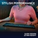 Logitech G915 X Lightspeed Low-Profile Wireless Gaming Keyboard, Double-Shot PBT Keycaps, Fully Programmable Keys, RGB Backlighting, Sleek Aluminum Finishing, GL Blue Clicky Switches - PC/Mac - Black - Image 7