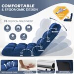 Folding Floor Gaming Chair 14-Poistion Cushioned Adjustable Floor Lazy Sofa Chair w/Breathable Cotton & Skin-Friendly Velvet for Adults & Kids Perfect for Reading Gaming Meditating, Darkblue - Image 6