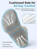 Rehelu Womens Ankle Socks Cotton Mini Crew Socks Cushioned Running Gym Workout Socks for Women 6 Pairs - Image 4