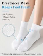 Rehelu Womens Ankle Socks Cotton Mini Crew Socks Cushioned Running Gym Workout Socks for Women 6 Pairs - Image 5