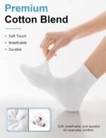 Rehelu Womens Ankle Socks Cotton Mini Crew Socks Cushioned Running Gym Workout Socks for Women 6 Pairs - Image 6