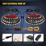Nilight - TR-05 2PCS 60 Inch 180 LEDs Bed Strip Kit with Waterproof on/Off Switch Blade Fuse 2-Way Splitter Extension Cable for Cargo, Pickup Truck, SUV, RV, Boat , 2 Years Warranty - Image 7