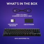 Logitech G515 Lightspeed TKL Low Profile Wireless Gaming Keyboard, LIGHTSYNC RGB, Thin Tenkeyless Design, Double-Shot PBT Keycaps, Linear (Red) Mechanical Switches - Black - Image 9
