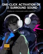 Picun G2 Wireless Gaming Headset, Over-Ear 7.1 Virtual Surround Sound, 2.4GHz/Bluetooth 5.4/Wired, 5ms Ultra-Low Latency, 100H Battery, ENC Noise-Canceling Mic, RGB, for PC PS5 PS4 Switch (Grey) - Image 3
