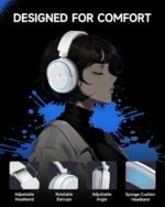 Picun G2 Wireless Gaming Headset, Over-Ear 7.1 Virtual Surround Sound, 2.4GHz/Bluetooth 5.4/Wired, 5ms Ultra-Low Latency, 100H Battery, ENC Noise-Canceling Mic, RGB, for PC PS5 PS4 Switch (Grey) - Image 5
