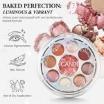UCANBE Baked Eyeshadow & Blush Palette, High Pigmented Blendable Matte Shimmer Rose Pink Eye Shadow & Cheek Makeup Palette, Rotating Compact Design Makeup Gift, 02 Whispered Rose - Image 7