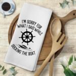 Voatok Gifts for Boat Owners, Boat Anchor Accessories Dish Towels for Women, Lake Accessories, Nautical Hand Towels, I'm Sorry for What I Said While Docking Kitchen Towels - Image 8