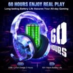 BENGOO Wireless Gaming Headset for PS5 PS4 PC Switch Mac - RGB Over-Ear Headphones with Noise Cancelling Mic, 60H Playtime, 7.1 Surround Sound, Bluetooth 5.4 & Memory Foam Ear Cushions - Image 4